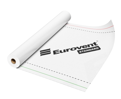 Biała folia dachowa STANDARD marki Eurovent Zbudowana z obustronnie powleczonej siatki PE 