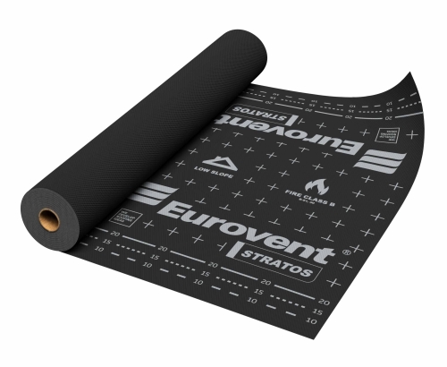 Czarna membrana dachowa STRATOS marki Eurovent, dwuwarstwowa 210 g/m2